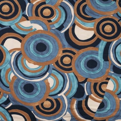 Viskosejersey - Circle - denim
