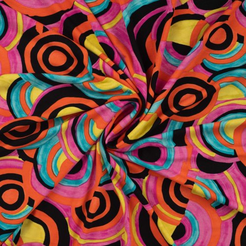 Viskosejersey - Circle - fuchsia