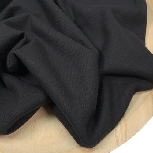 Feinripp Viskosejersey - uni - black