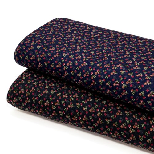 Preview: RESTSTÜCK 1,0m !!! - Viskosejersey - Field of Flowers - navy