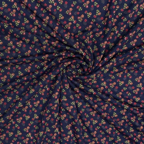 Preview: RESTSTÜCK 1,0m !!! - Viskosejersey - Field of Flowers - navy