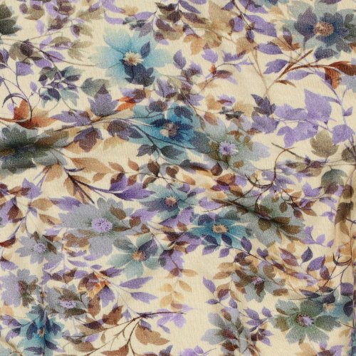 Viskosejersey - Helice Flowers - sand