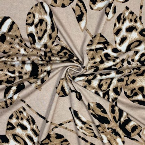 Preview: RESTSTÜCK 0,70m !!! - Viskosejersey - Leo Florence - taupe