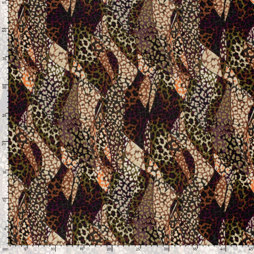 RESTSTÜCK 1,90m !!! - Viskosejersey - Leo Mosaik - multicolor