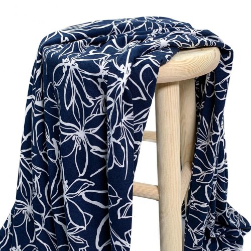 RESTSTÜCK 1,0m !!! - Viskosejersey - Lilly - marine