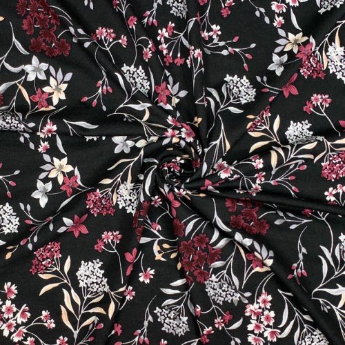 Preview: RESTSTÜCK 1,30m !!! - Viskosejersey - Mareen Flower - beere