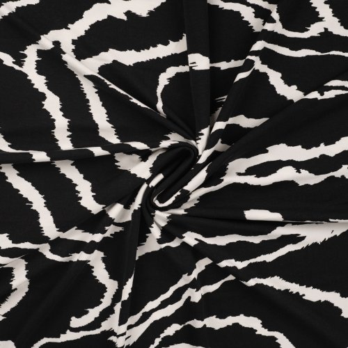 Viskosejersey - Medina - black/white