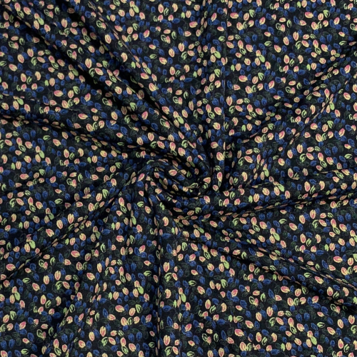 Preview: RESTSTÜCK 0,50m !!! - Viskosejersey - Mini Leaves - blue