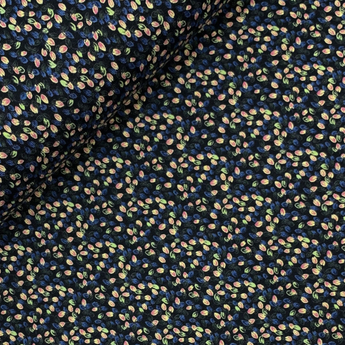 Preview: RESTSTÜCK 0,50m !!! - Viskosejersey - Mini Leaves - blue