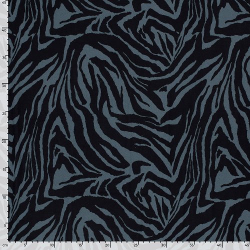 Viskosejersey - Night Line - greyblue/black