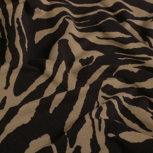 Viskosejersey - Night Line - kamel/black