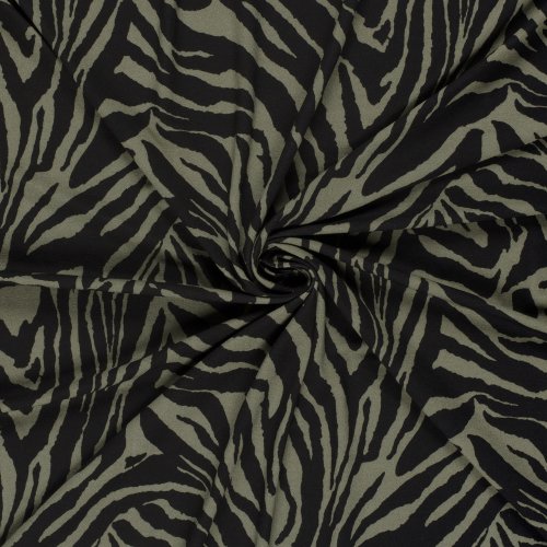 Viskosejersey - Night Line - khaki/black
