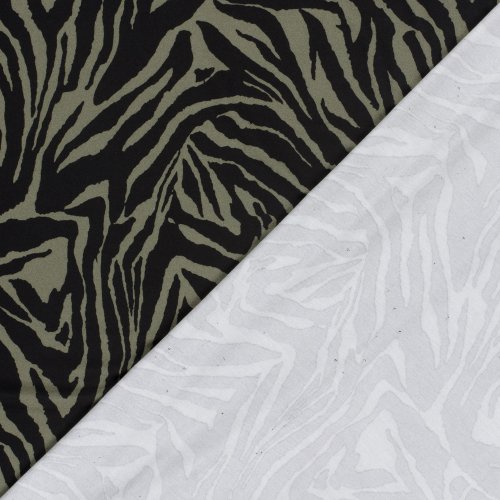 Viskosejersey - Night Line - khaki/black