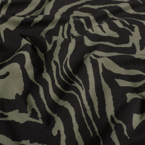 Viskosejersey - Night Line - khaki/black