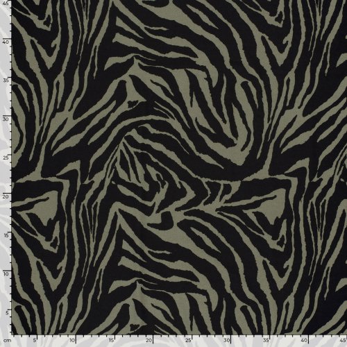 Viskosejersey - Night Line - khaki/black