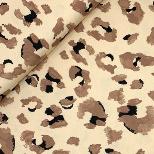 RESTSTÜCK 1,30m !!! - Viskosejersey - Painted Leo - beige