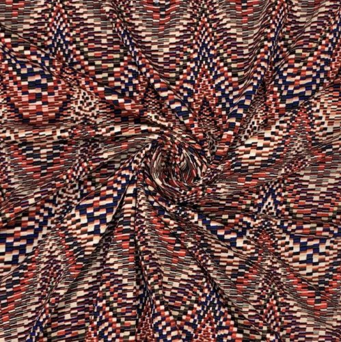 Viskosejersey - Pixels - red