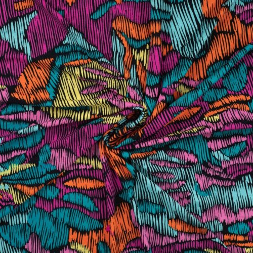 Viskosejersey - Scratches - fuchsia