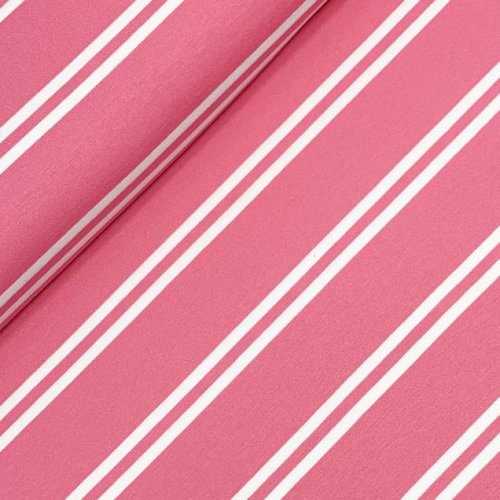 Preview: RESTSTÜCK 1,0m !!! - Viskosejersey - Streifen - pink