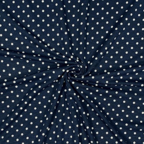 Viskosejersey - Pünktchen Toni - blue navy