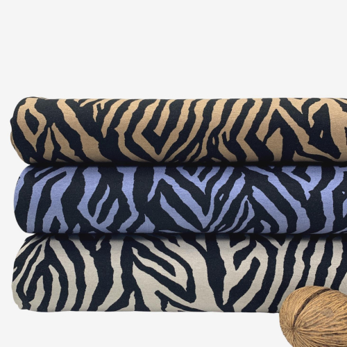 Preview: RESTSTÜCK 1,70m !!! - Viskosejersey - Zebra Cora - kamel