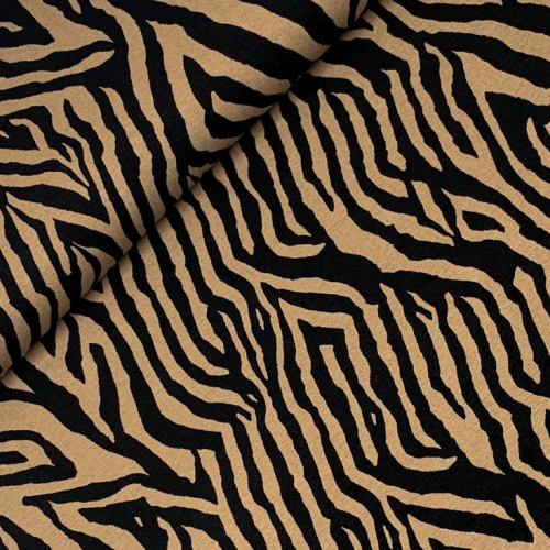 Preview: RESTSTÜCK 1,70m !!! - Viskosejersey - Zebra Cora - kamel