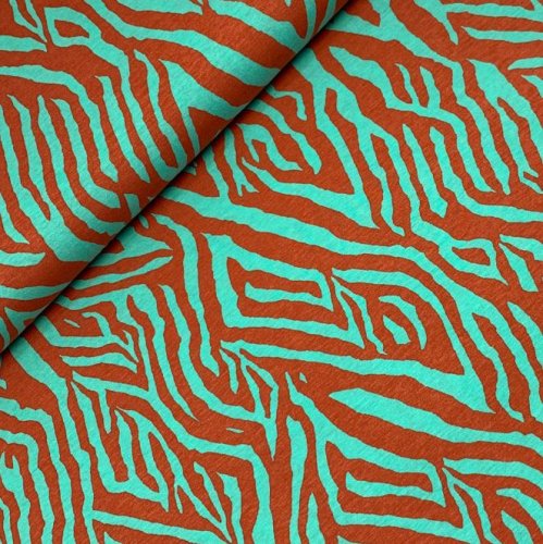 RESTSTÜCK 1,00m !!! - Viskosejersey - Zebra Cora - mint/braun