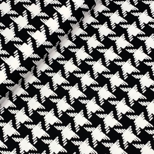 Preview: Viskose Jersey Punta - Tango - black/offwhite