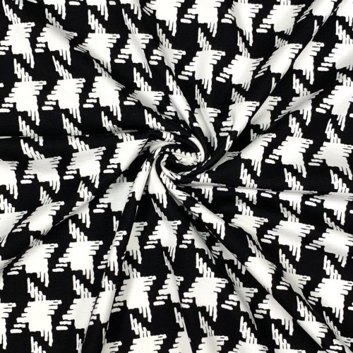 Preview: Viskose Jersey Punta - Tango - black/offwhite