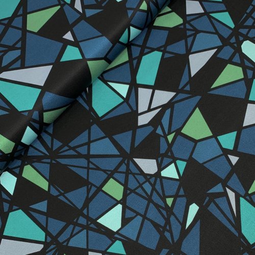 Viskosesatin - Leades Window - petrol