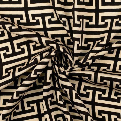 Viskosesatin - matt - Imperial Lines - black