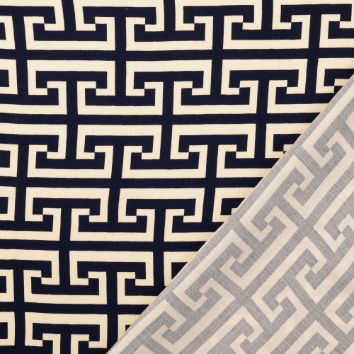 Viskosesatin - matt - Imperial Lines - navy