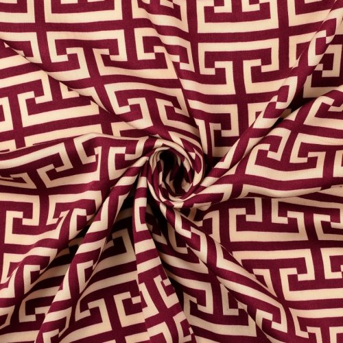 Viskosesatin - matt - Imperial Lines - red