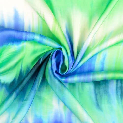 Viskosesatin - matt - Jolin - grün/blau