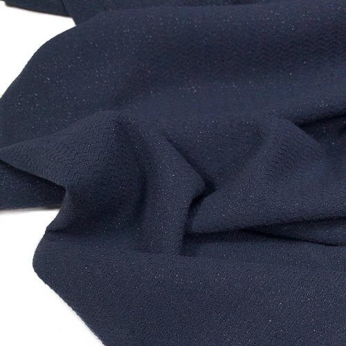 RESTSTÜCK 1,50m !!! - Viskosestretch - Jacquard - Glitzer - dunkelblau