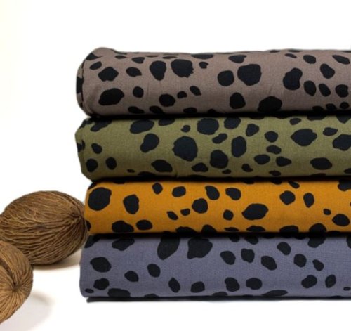 Preview: RESTSTÜCK 2,0m !!! - Viskose - Leopard Spots - ocker