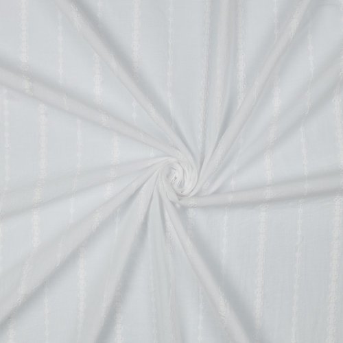 Baumwolle embroidery - Vivia Stripes - white