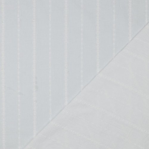 Baumwolle embroidery - Vivia Stripes - white