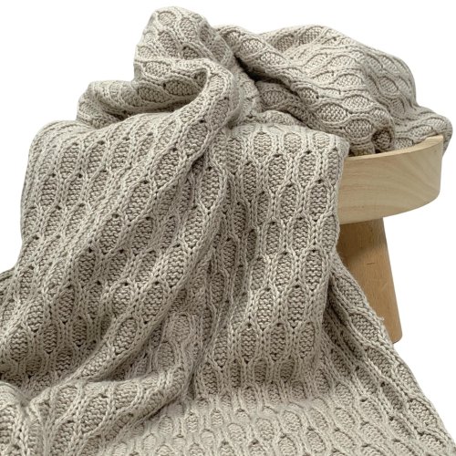 RESTSTÜCK 1,0m!!! - Wabenstrick - Jonas - meliert beige - Swafing