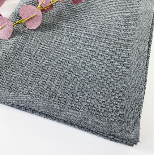 Modalstrick - Waffle Knit - 80cm Panel - grey - Waffle Fall