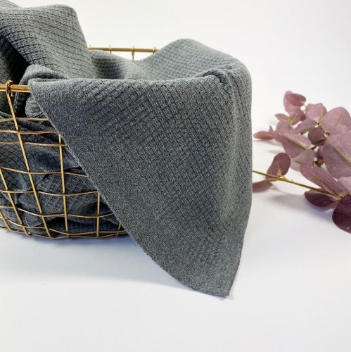 B-Ware!!! - Modalstrick - Waffle Knit - 80cm Panel - grey - Waffle Fall