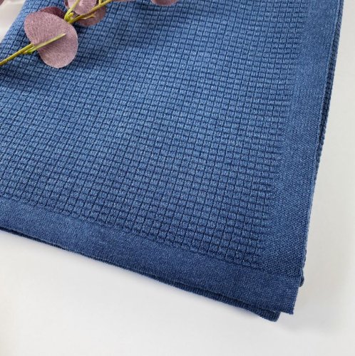 Preview: Modalstrick - Waffle Knit - 80cm Panel - jeans - Waffle Fall