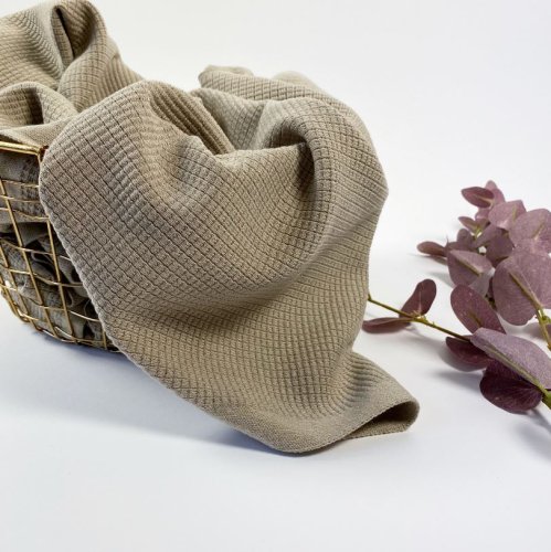 B-Ware!!! - Modalstrick - Waffle Knit - 80cm Panel - sand - Waffle Fall