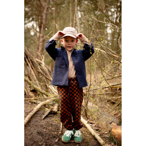 Preview: RESTSTÜCK 1,20m !!! - Waffle Rib Jersey - Check - brown/black