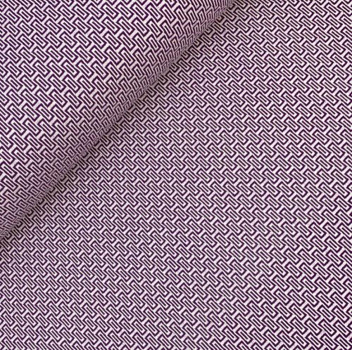 RESTSTÜCK 70cm !!! - Bio Jacquard Jersey - 3D Wagara Knit - meringa/viola - Sakura - Hamburger Liebe - Albstoffe
