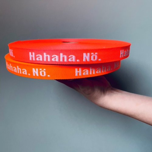 Webband - HAHAHA. NÖ. - neon pink - Ännisews und Prülla