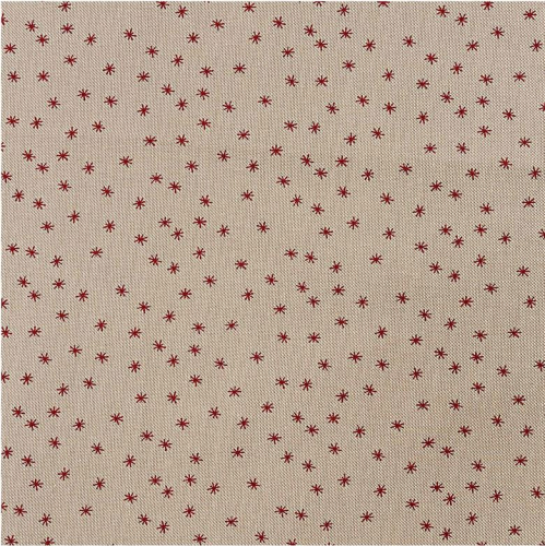 Baumwolle Leinenoptik Weihnachten - Sterne klein - natur rot