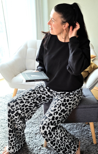 Jacquard Jersey - Emily Leo - schwarz/naturweiß