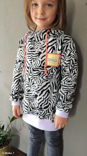 Jacquard Jersey - Emily Tiger - naturweiß/schwarz