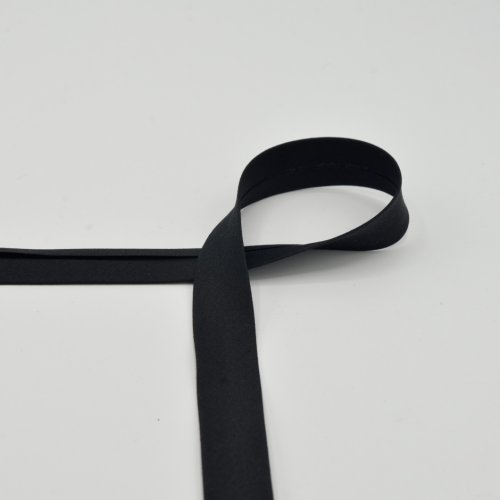 Schrägband - Baumwolle - unelastisch - 20 mm - black